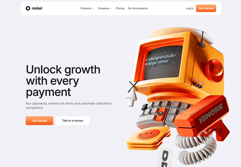 Nickel website preview